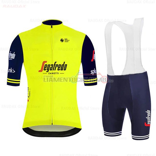 Abbigliamento Ciclismo Segafredo Zanetti Manica Corta 2020 Giallo Azul